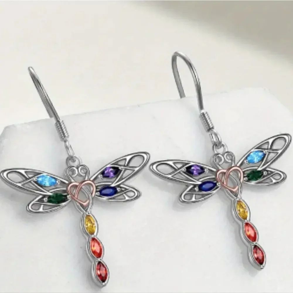 Dragonfly earrings dangle - Picture 1 of 5